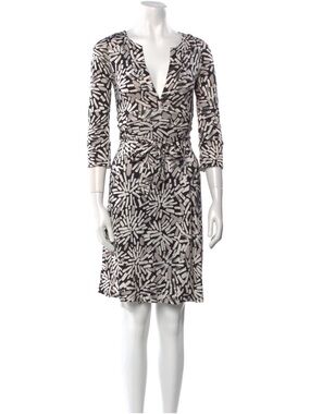 Rare Vintage Diane Von Furstenberg SILK MELICET MIDI WRAP DRESS Size 4